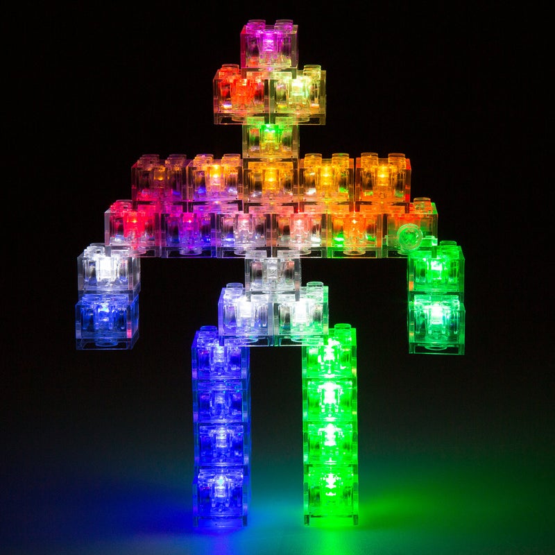 SCS Direct Light Up Building Bricks - Set of 40 Blocks w On/Off Switch + Brightness Dim Ability - 8 Compatible Tight Fit w All Major Brands - STEM Holiday Xmas Stocking Stuffer Gift for Kids - Image 2